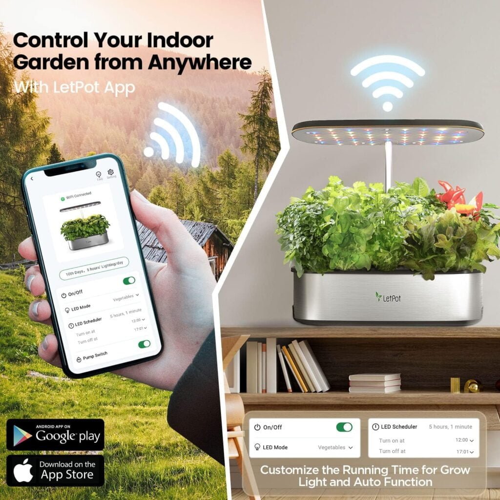 LetPot LPH-Max 21 Pods Hydroponics Growing System, [2 Large pods Tray  Automatic Irrigation] Smart Hydroponics Growing System Indoor Garden, APP  WiFi Controlled Self-Managed Nurturing  Watering