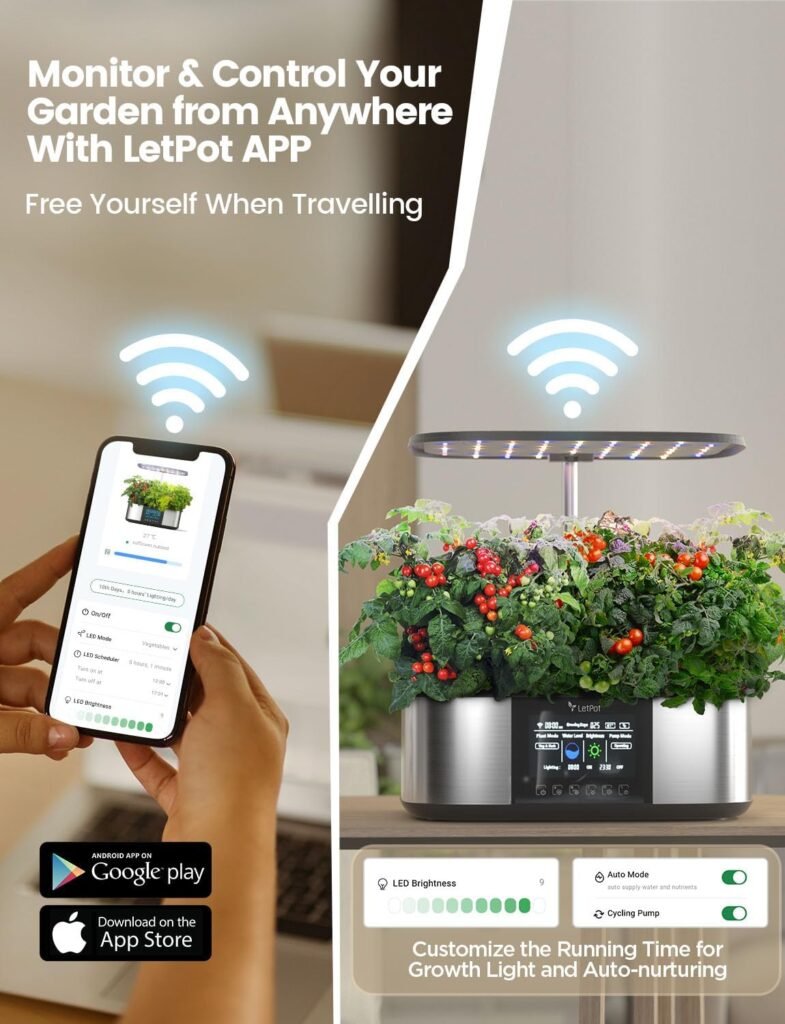 LetPot LPH-Max 21 Pods Hydroponics Growing System, [2 Large pods Tray  Automatic Irrigation] Smart Hydroponics Growing System Indoor Garden, APP  WiFi Controlled Self-Managed Nurturing  Watering
